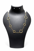 gold circle-link chain necklace
