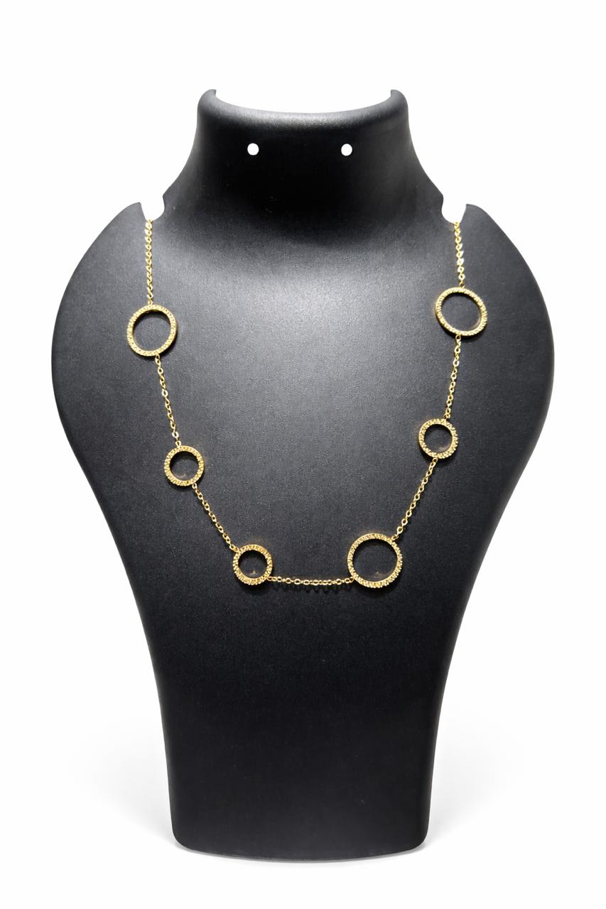 gold circle-link chain necklace
