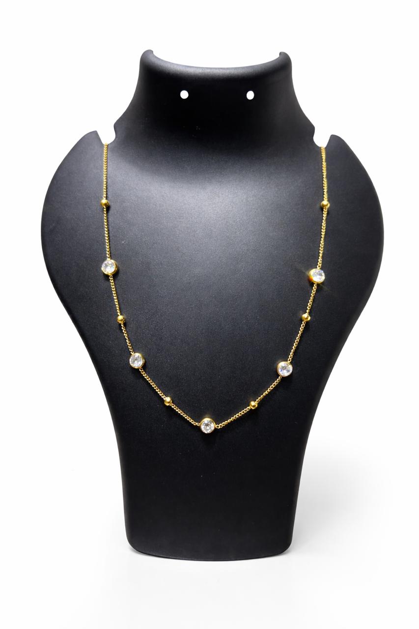 Elegant Gold Bezel- Necklace
